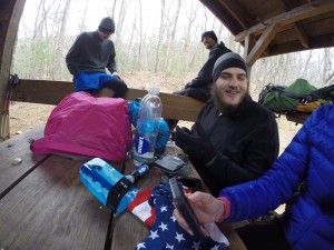 Sean taught me how to use my GoPro. That's Ken in the background with the mustache and hat with Walter White.