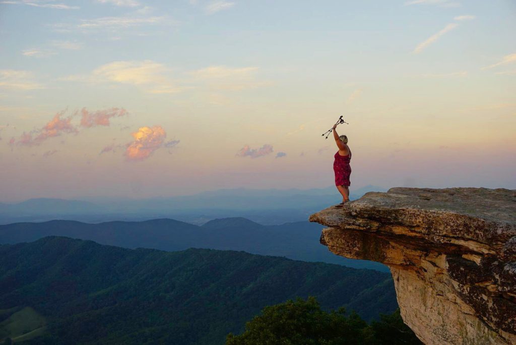 McAfee Knob sunset pose, photo courtesy of Sunflower