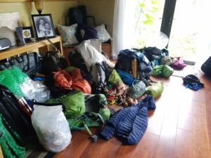 This is what it looks like when you have eight thru-hikers stay the night in your house in case you were wondering