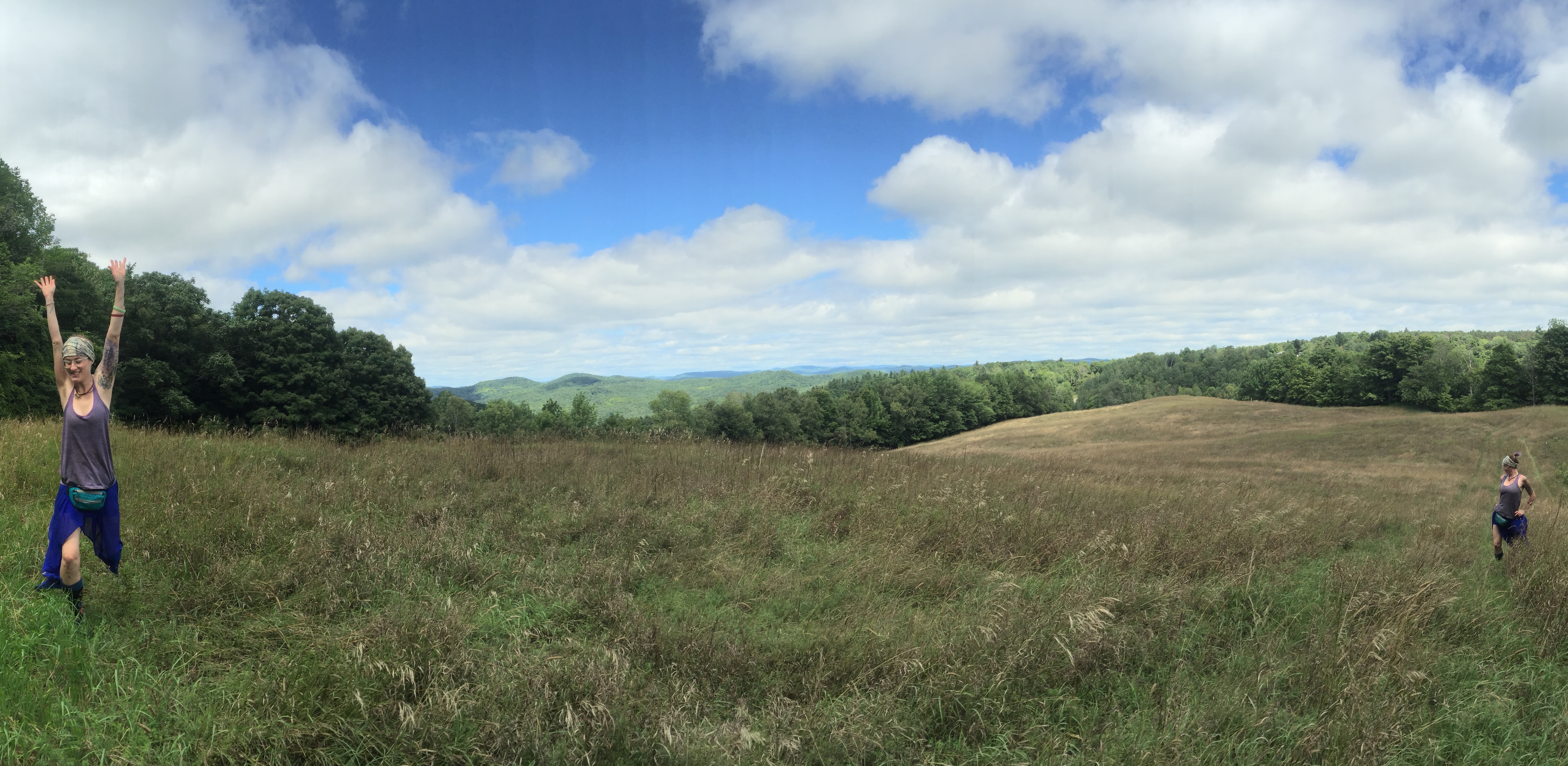 Silly Squared on top of a hill coming into West Hartford, VT.