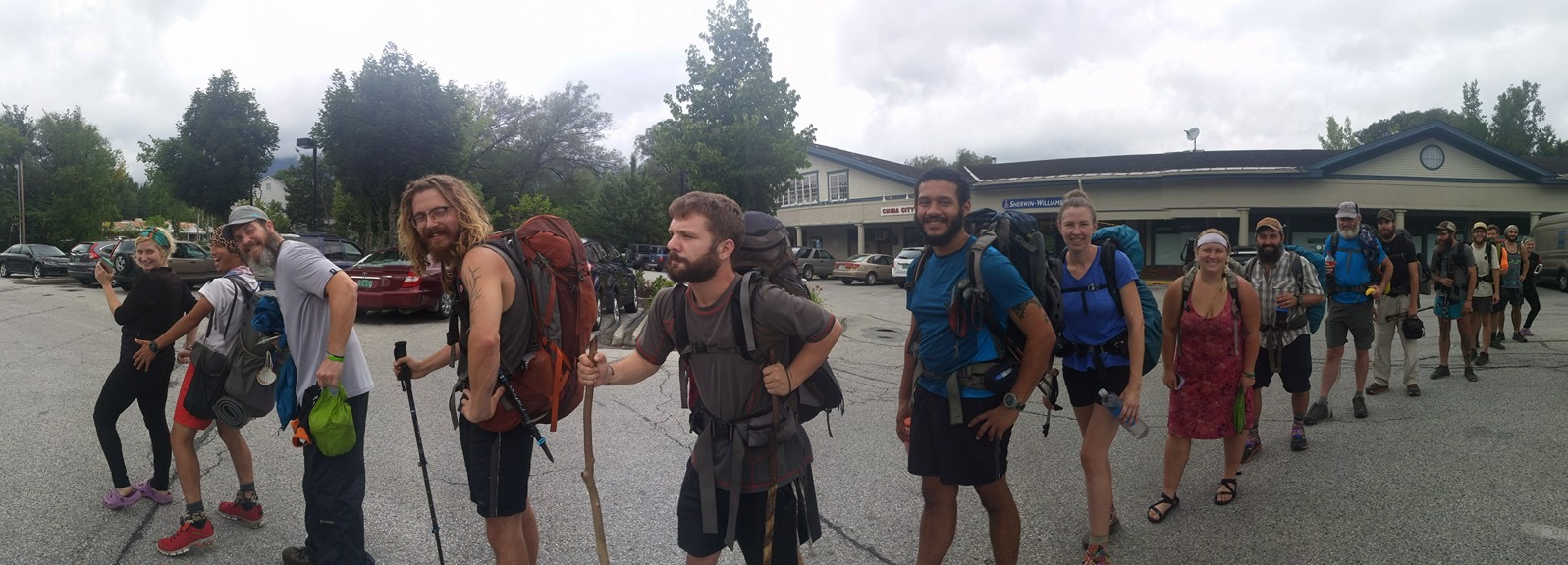 Ms. Janet took this crafty photo... one hiker appears in it twice. Can you spot her?