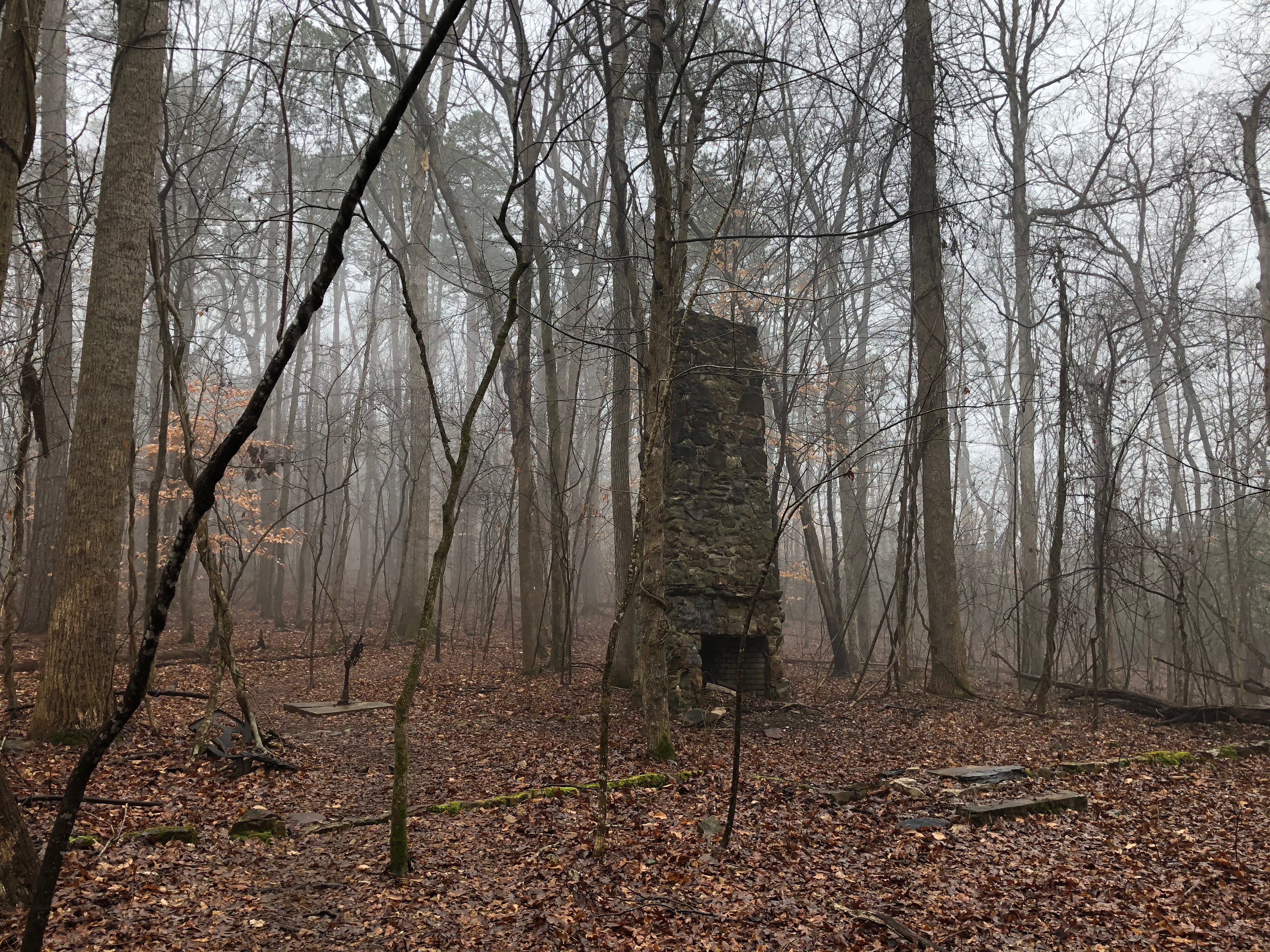 Chimney ruins along trail