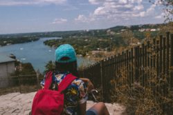 Image in Austin Texas overlooking water.