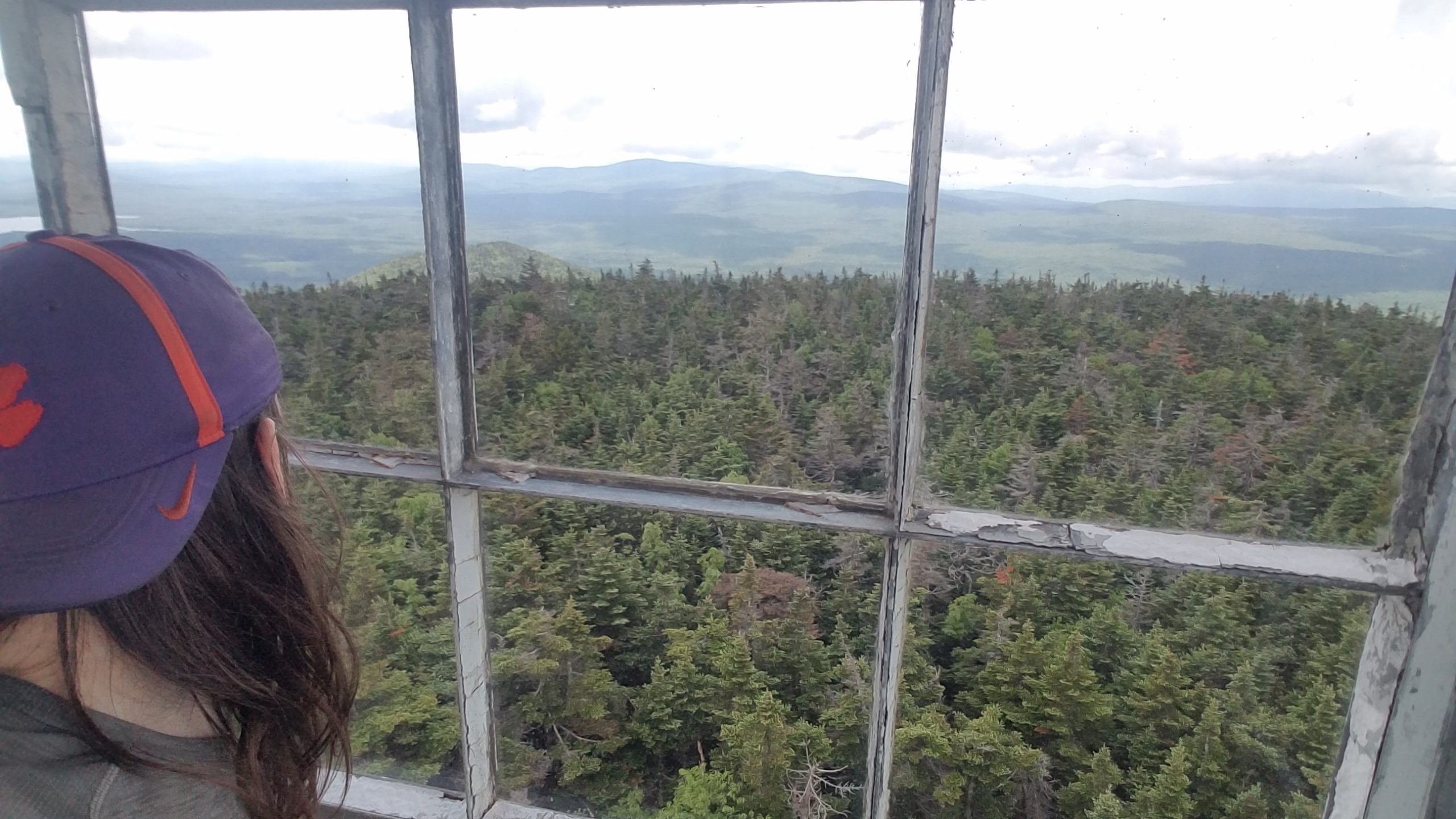 Standing inside Stratton fire tower