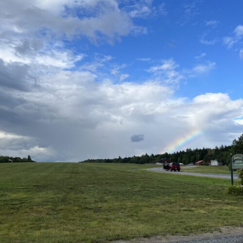 A rainbow appeared over Piseco airport just before reaching Piseco Bob's for resupply.