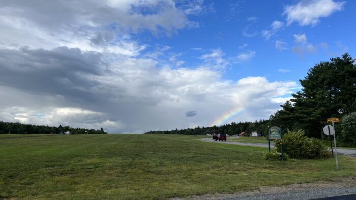 A rainbow appeared over Piseco airport just before reaching Piseco Bob's for resupply.