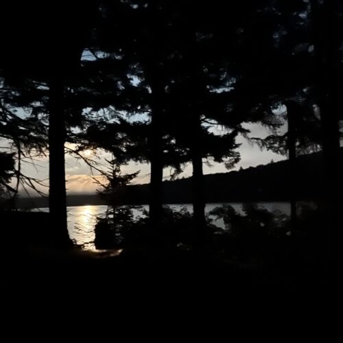 Moonrise over Spruce Lake from Spruce Lake #3 Lean-to