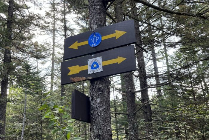 Northville Placid Trail meets North Country Trail signs