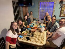 Photo of Captain Eddie's "Happy Trails Dinner" with family and friends prior to flying to Atlanta and on to Amicalola Falls, Ga to begin his AT journey,