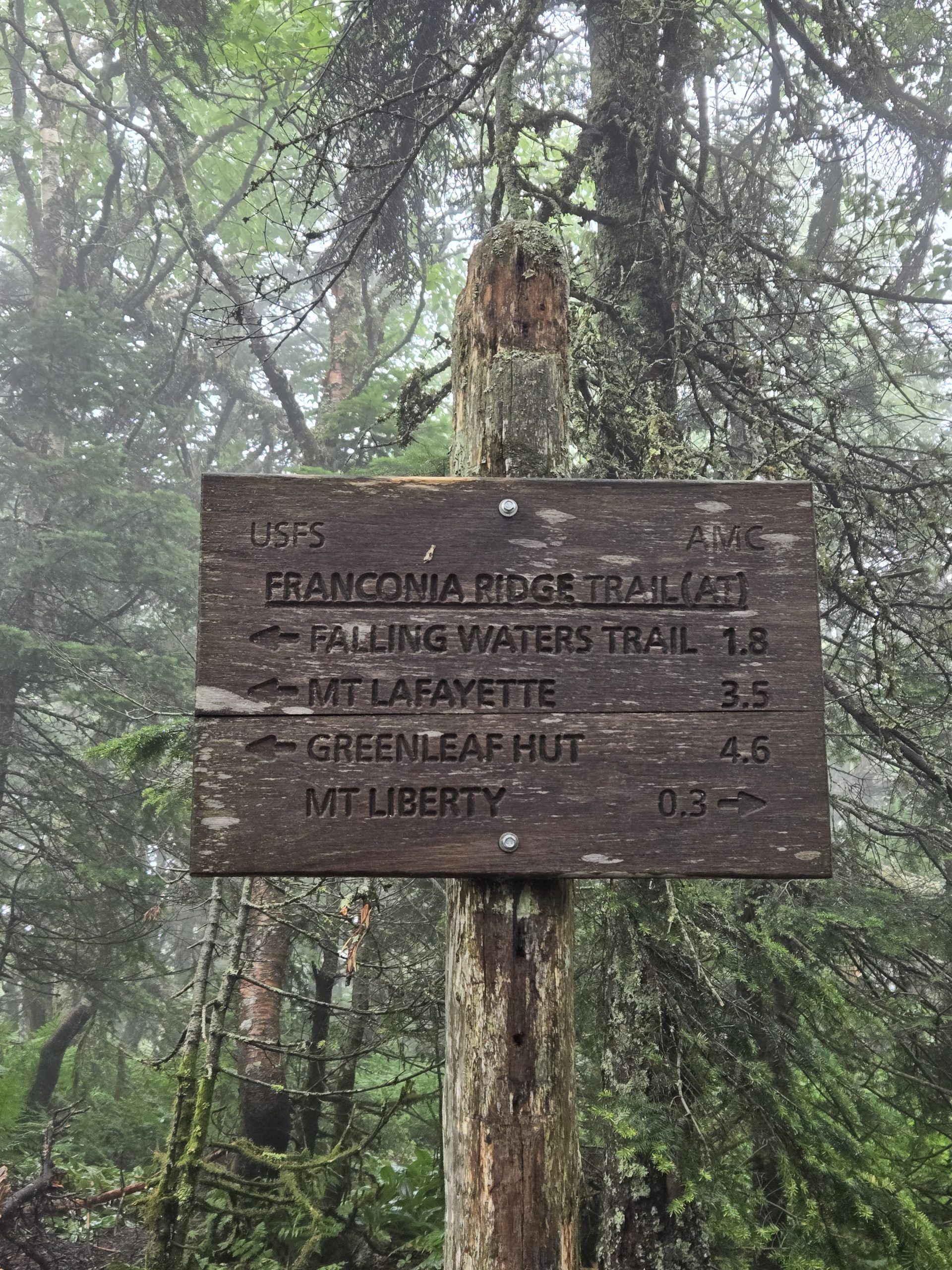 Franconia Ridge Sign My Journey Through the Whites - AT Flip-Flop - The Trek