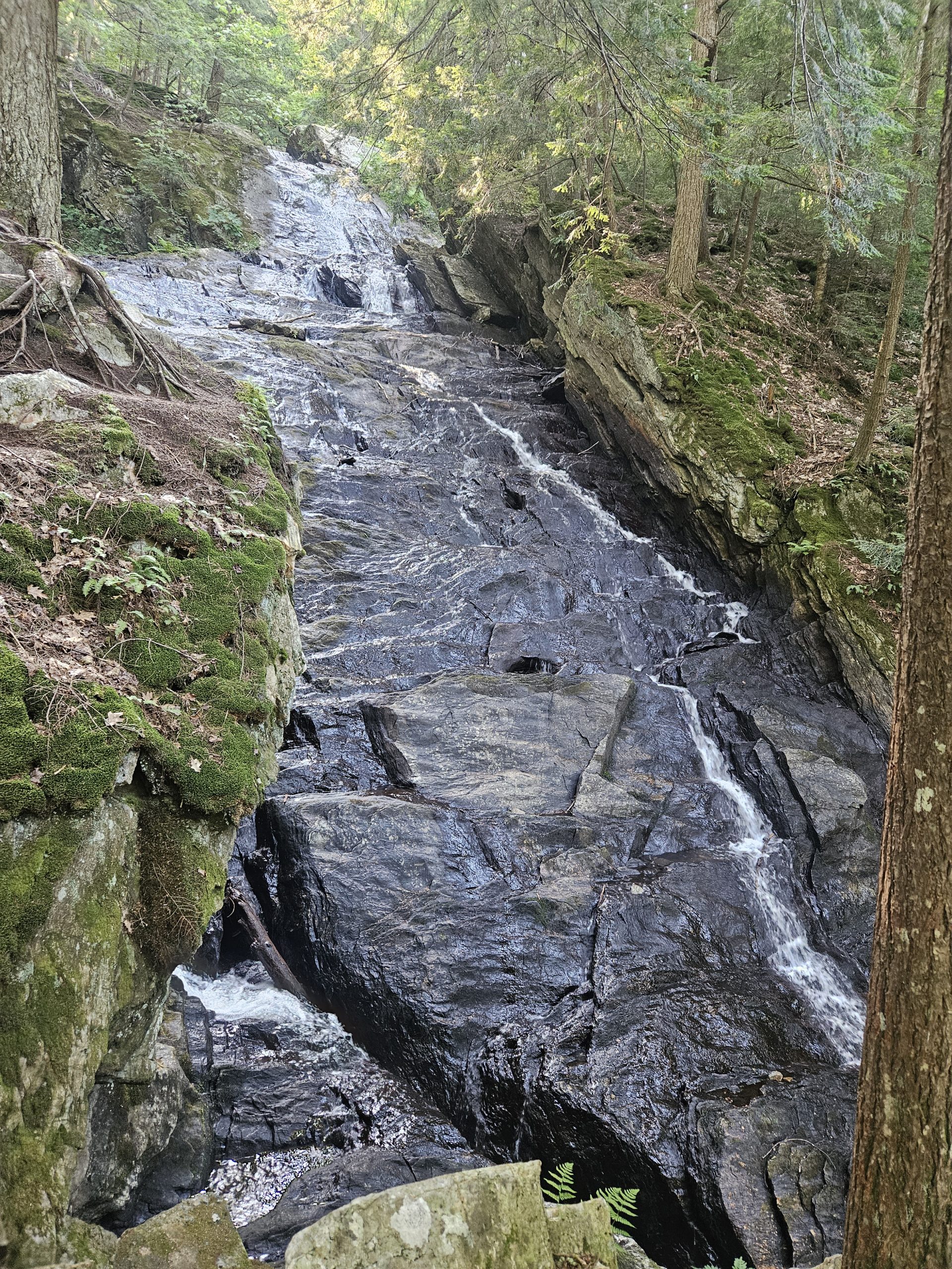 This waterfall had only a small portion of the water that typically sends cascade by the mountain. 