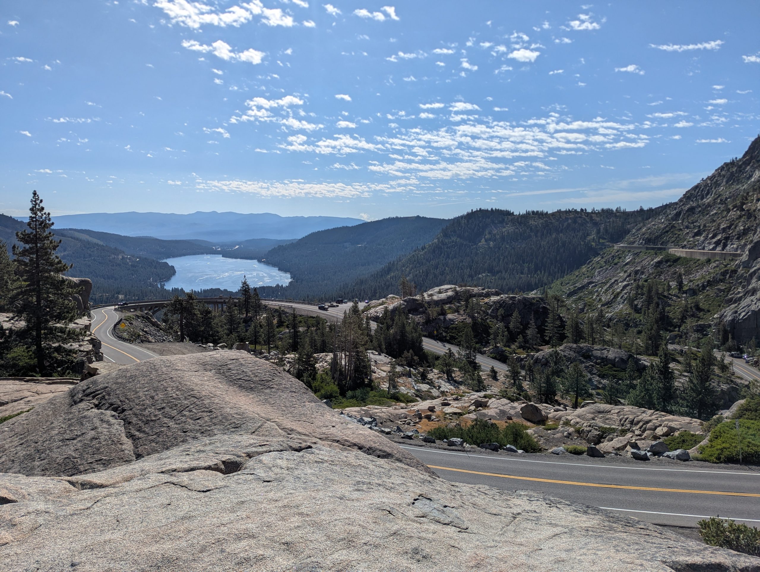 Donner Lake from Donner Pass 90 day leaving Donner Pass